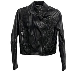 BlankNYC Black Faux Leather Moto Jacket size small